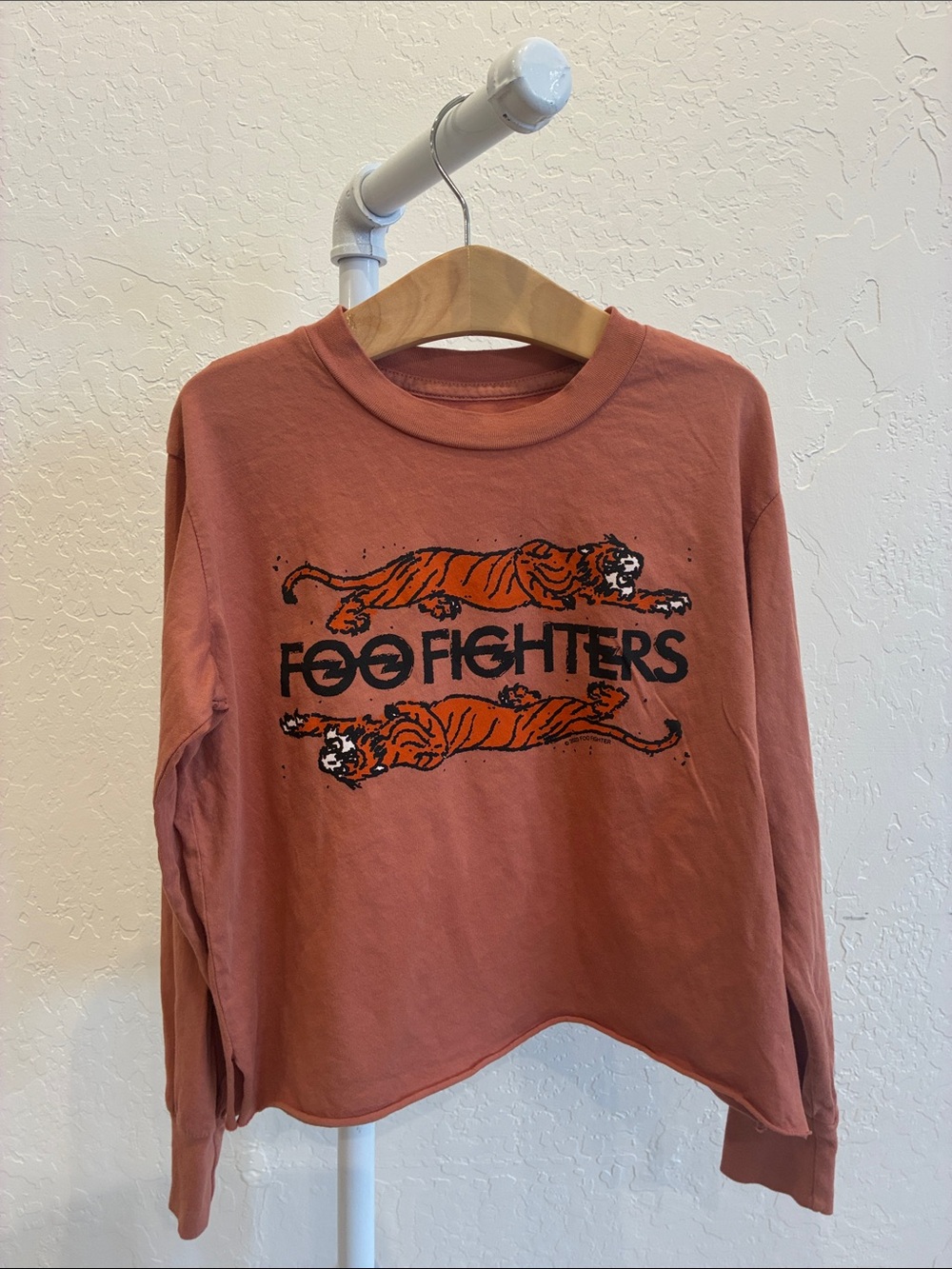 Rowdy Sprout Rust Orange Foo Fighters Tiger Graphic Long-Sleeve Tee